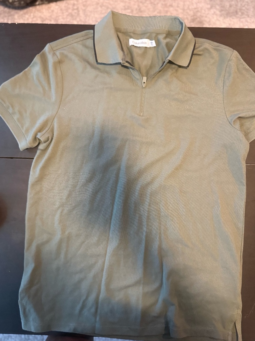 Calvin Klein Olive Green Quarter-Zip Polo Shirt/ Men's XS
